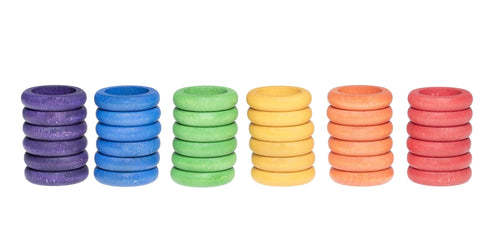 GRAPAT Rings - 36 rings in 6 colors - Hazelnut Kids