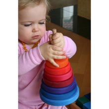 Grimm's Wooden Conical Stacking Tower - Large Rainbow - Hazelnut Kids