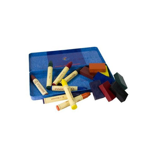 Stockmar Wax Block/Stick Crayon Combination - 8 of each in a tin - Hazelnut Kids