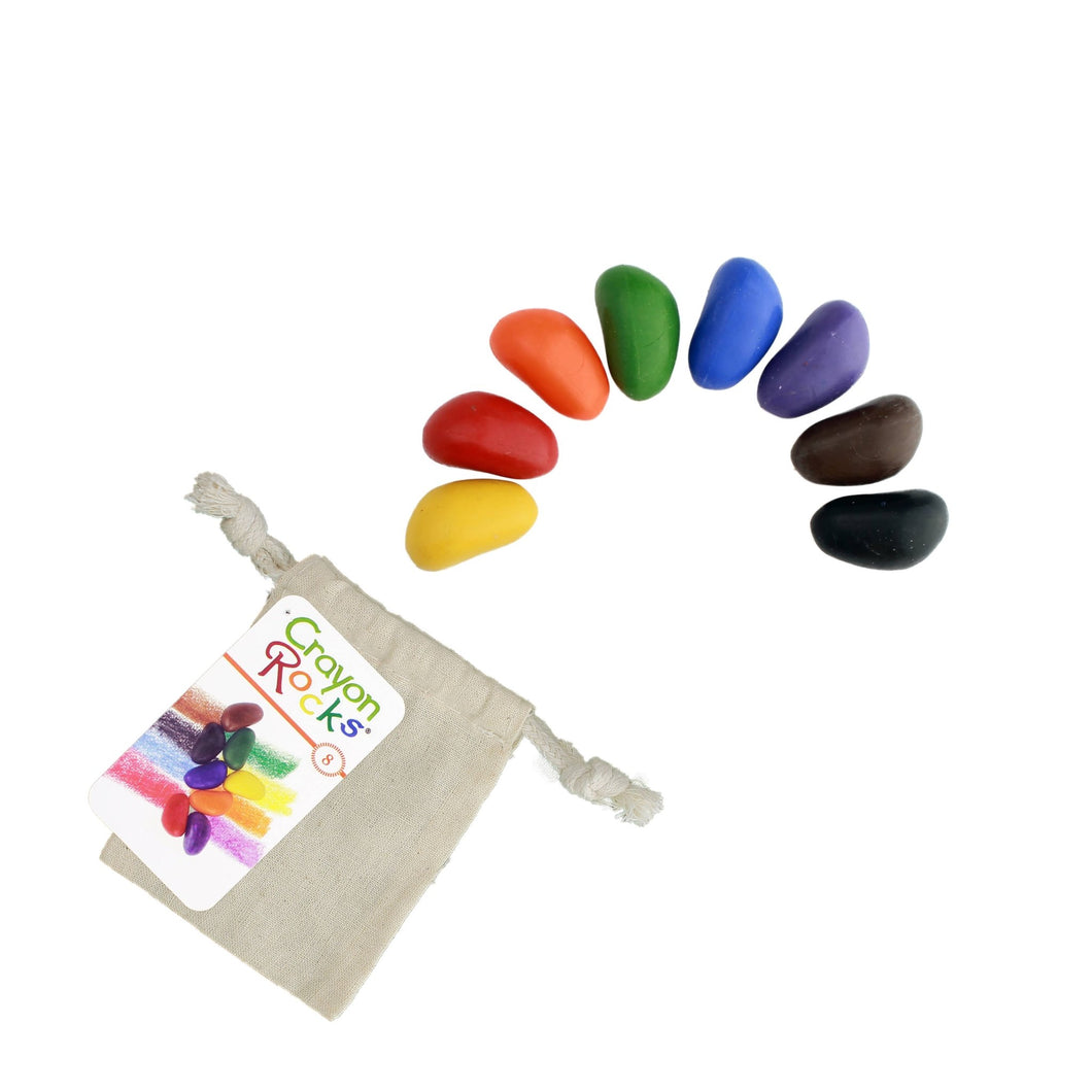 Crayon Rocks 8 Colors in a Muslin Bag - Hazelnut Kids