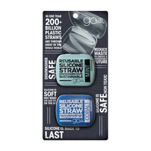 Go Sili Reusable Silicone Straw + Case 2pk (Cobalt/Mint) - Hazelnut Kids