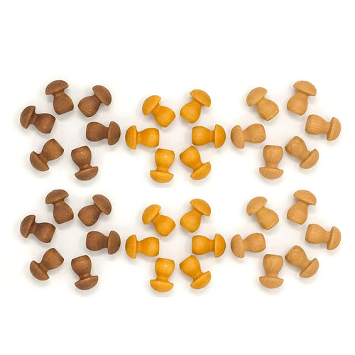 GRAPAT Wooden Mandala Set - Little Mushrooms - Hazelnut Kids