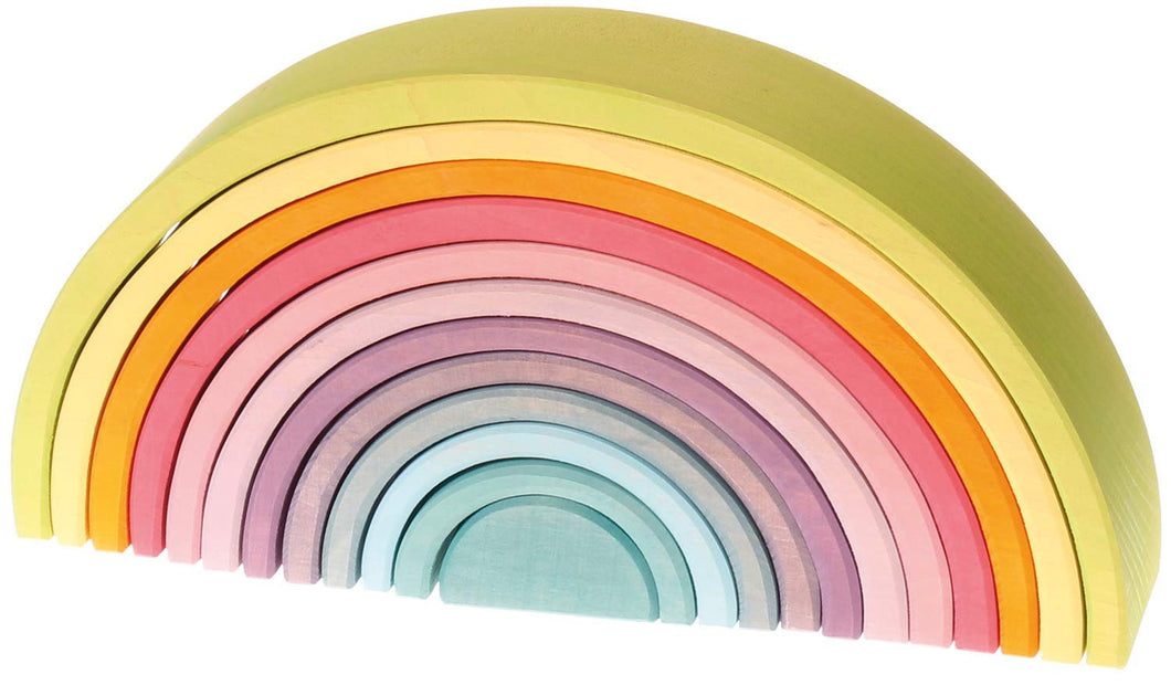 Grimm's 12 piece Wooden Rainbow - Pastel - Hazelnut Kids