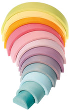 Grimm's 12 piece Wooden Rainbow - Pastel - Hazelnut Kids