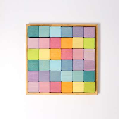 Grimm's 36 Building Cubes - Pastel - Hazelnut Kids