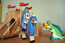 Holztiger Wooden Knight on Horseback - Blue, Red and Grey - Hazelnut Kids