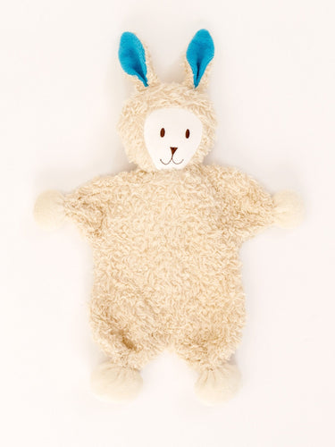 Organic Snuggle Bunny Lovey w/ Turquoise Ears - Hazelnut Kids