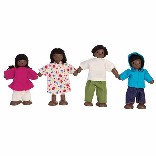 Plan Toys Wooden Doll Family - African American - Hazelnut Kids
