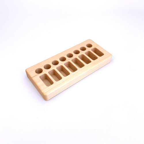 Stockmar Crayon Holder for 8 Blocks and 8 Sticks - Light Maple or Dark Walnut - Hazelnut Kids