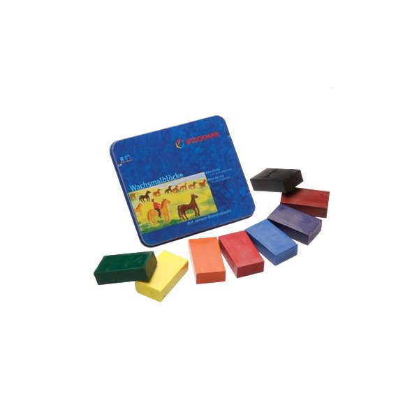 Stockmar Wax Block Crayons - standard assortment - 8 colors in a tin - Hazelnut Kids