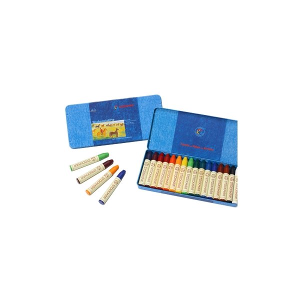 Stockmar Wax Stick Crayons - 16 in a tin - Hazelnut Kids