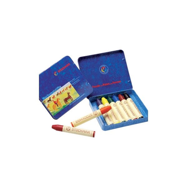 Stockmar Wax Stick Crayons - standard assortment - 8 in a tin - Hazelnut Kids