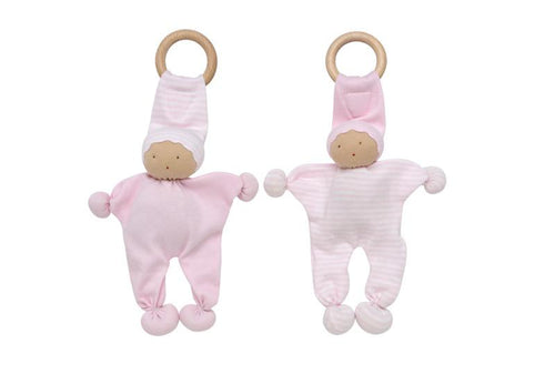 Under The Nile Organic Baby Buddy Teething Toy 2 Pack - Pink - Hazelnut Kids