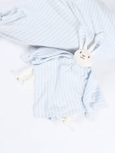 Under The Nile Organic Lovey Bunny Blanket Friend - Blue Stripe - Hazelnut Kids
